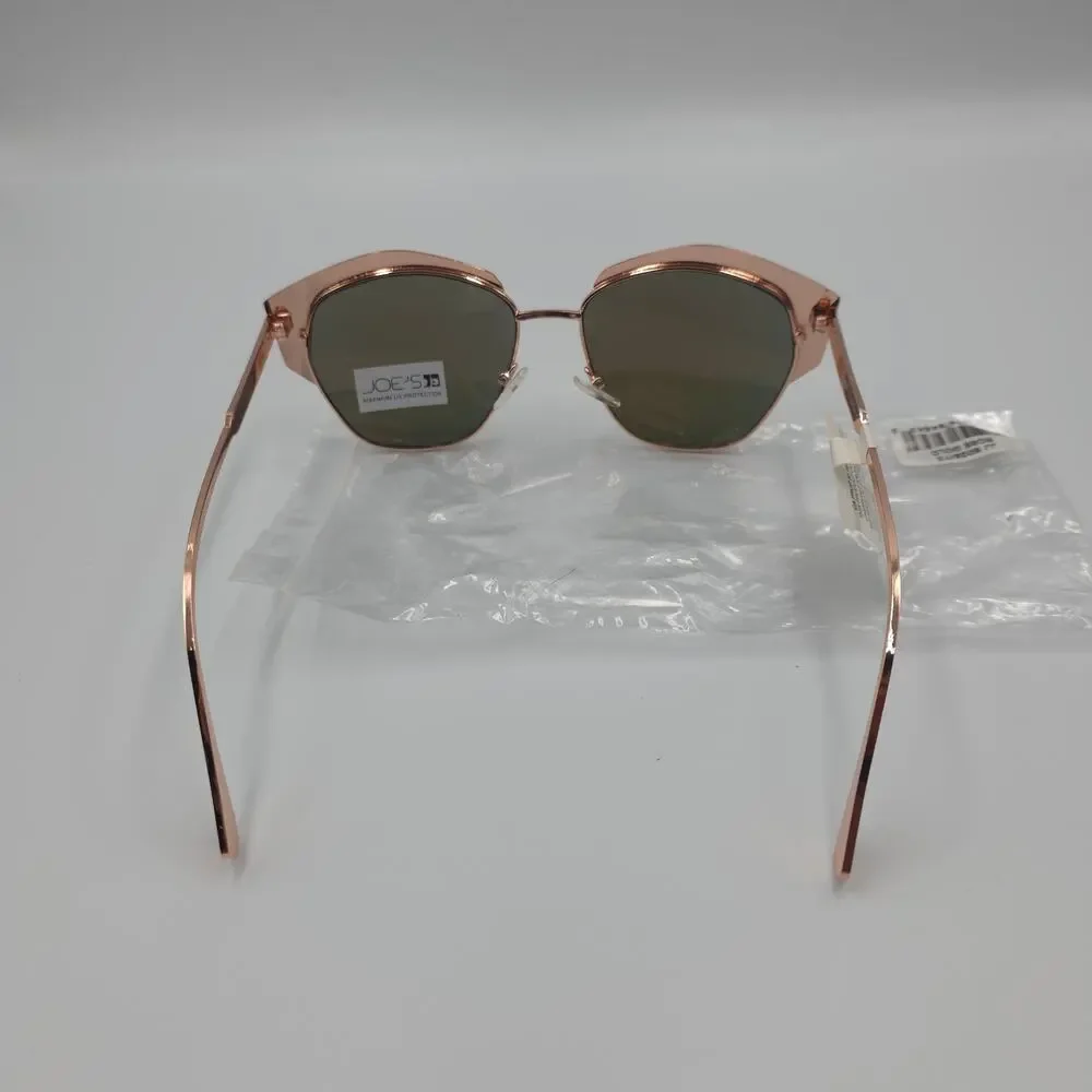 Joe’s Jeans Women's Rose Gold Browline Geometric Cat Eye Sunglasses